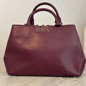 MICHAEL Michael Kors Brown Satchel with Gold Accents